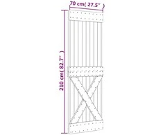 Slankios durys 70 x 210 cm Natūrali ir Balta