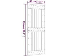 Slankios durys 80 x 210 cm Natūrali ir Balta