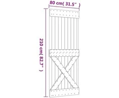 Slankios durys 80 x 210 cm Natūrali ir Balta