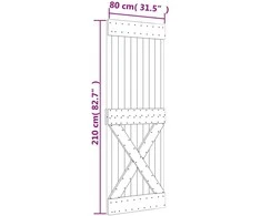 Slankios durys 80 x 210 cm Natūrali ir Balta