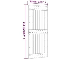 Slankios durys 85 x 210 cm Natūrali ir Balta