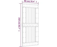 Slankios durys 90 x 210 cm Natūrali ir Balta