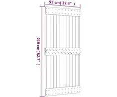 Slankios durys 95 x 210 cm Natūrali ir Balta