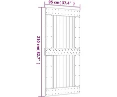 Slankios durys 95 x 210 cm Natūrali ir Balta
