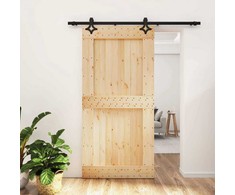 Slankios durys Natūrali ir juoda 100 x 210 cm