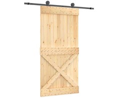 Slankios durys Natūrali ir juoda 100 x 210 cm