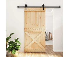 Slankios durys Natūrali ir juoda 100 x 210 cm