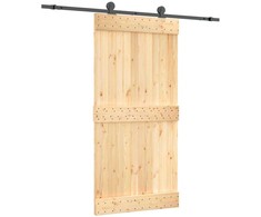 Slankios durys Natūrali ir juoda 100 x 210 cm