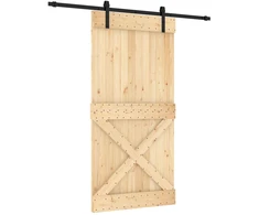 Slankios durys Natūrali ir juoda 100 x 210 cm