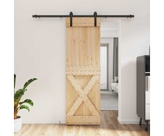 Slankios durys Natūrali ir juoda 70 x 210 cm