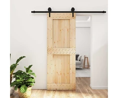 Slankios durys Natūrali ir juoda 80 x 210 cm