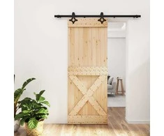 Slankios durys Natūrali ir juoda 80 x 210 cm