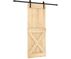 Slankios durys Natūrali ir juoda 80 x 210 cm