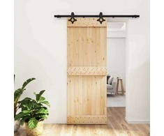 Slankios durys Natūrali ir juoda 80 x 210 cm