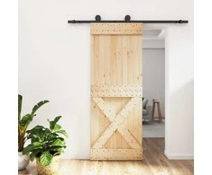 Slankios durys Natūrali ir juoda 80 x 210 cm