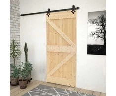 Slankios durys Natūrali ir juoda 80 x 210 cm