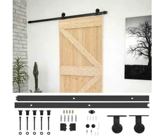 Slankios durys Natūrali ir juoda 80 x 210 cm