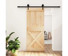 Slankios durys Natūrali ir juoda 85 x 210 cm