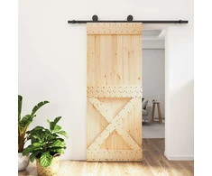Slankios durys Natūrali ir juoda 85 x 210 cm