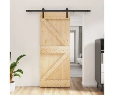 Slankios durys Natūrali ir juoda 85 x 210 cm