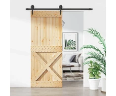 Slankios durys Natūrali ir juoda 85 x 210 cm