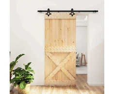 Slankios durys Natūrali ir juoda 90 x 210 cm