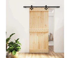 Slankios durys Natūrali ir juoda 90 x 210 cm