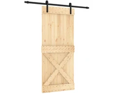 Slankios durys Natūrali ir juoda 90 x 210 cm