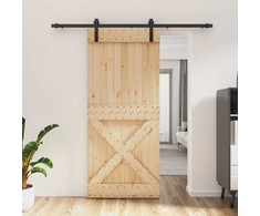 Slankios durys Natūrali ir juoda 90 x 210 cm