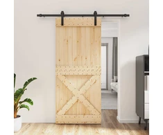 Slankios durys Natūrali ir juoda 90 x 210 cm