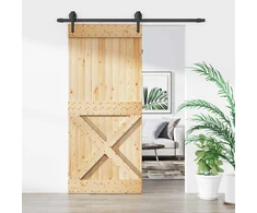 Slankios durys Natūrali ir juoda 90 x 210 cm