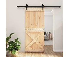 Slankios durys Natūrali ir juoda 90 x 210 cm