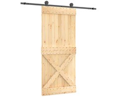 Slankios durys Natūrali ir juoda 90 x 210 cm