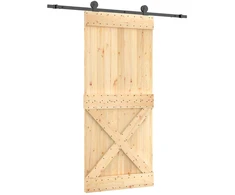 Slankios durys Natūrali ir juoda 90 x 210 cm
