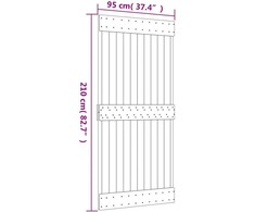 Slankios durys Natūrali ir juoda 95 x 210 cm