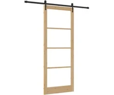 Slankios durys 93 x 232 cm Tvirtos pušies mediena ir stiklas