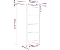 Slankios durys ORKDAL 83 x 211 cm Balta ir juoda