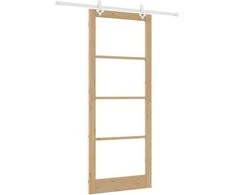 Slankios durys 93 x 232 cm Tvirtos pušies mediena ir stiklas