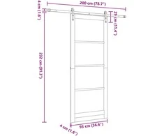 Slankios durys ORKDAL Balta ir juoda 93 x 232 cm