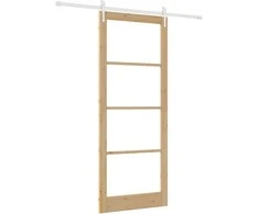 Slankios durys 93 x 232 cm Tvirtos pušies mediena ir stiklas