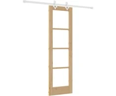 Slankios durys 61 x 198,5 cm Tvirtos pušies mediena ir stiklas