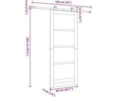Slankios durys ORKDAL 83 x 202 cm Balta ir juoda