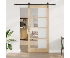 Slankios durys ORKDAL Natūrali ir juoda 93 x 211 cm