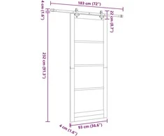 Slankios durys ORKDAL 93 x 232 cm Balta ir juoda