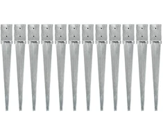 Smeigiami kuoliukai, 12vnt., sidabriniai, 10x10x76cm, plienas