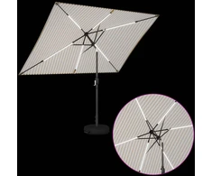 Sodo skėtis su LED šviesomis ir standu 200 x 300 cm Poliesteris