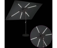 Sodo skėtis su LED šviesomis ir standu 200 x 300 cm Poliesteris
