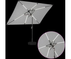 Sodo skėtis su LED šviesomis ir standu 200 x 300 cm Poliesteris