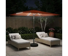Sodo skėtis su LED šviesomis ir standu 200 x 300 cm Poliesteris