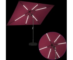 Sodo skėtis su LED šviesomis ir standu 200 x 300 cm Poliesteris